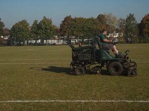 Sports pitch mowing